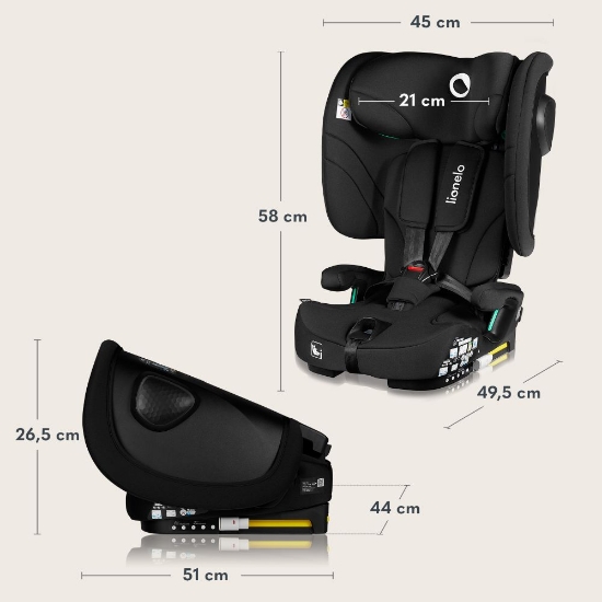 Slika Autosjedalica Nelly i-Size 9-36 kg (76-150 cm), Black Carbon Lionelo 