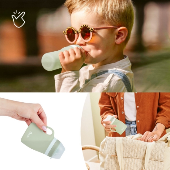 Slika Ergonomska silikonska bočica 150ml - Green Babymoov 