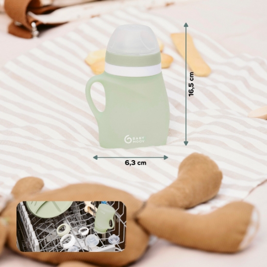 Slika Ergonomska silikonska bočica 150ml - Green Babymoov 