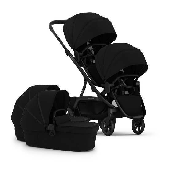 Slika NUVO 2 Twin dječja kolica za blizance 2u1, Platinum Black REDSBABY 