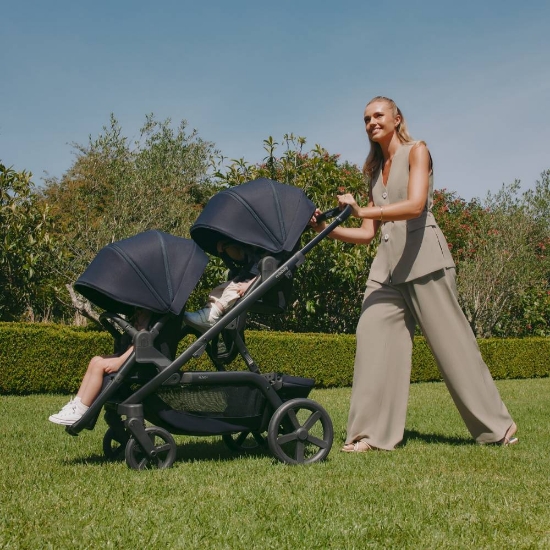 Slika NUVO 2 Twin dječja kolica za blizance 2u1, Platinum Black REDSBABY 