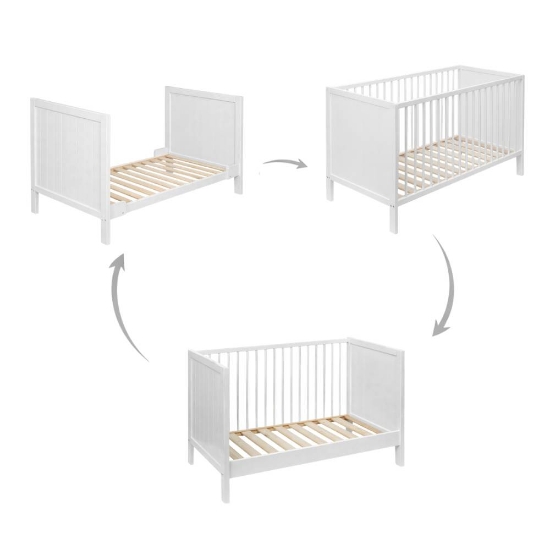 Slika Krevet/kinderbet Mila 3u1 120x60, White Wood PETITE&amp;MARS 
