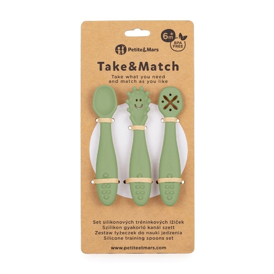 Slika Silikonske žlice za trening od 3 kom 6 m+ Take&amp;Match, Sweet Pea PETITE&amp;MARS 