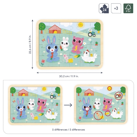 Slika Drvene puzzle - Farma