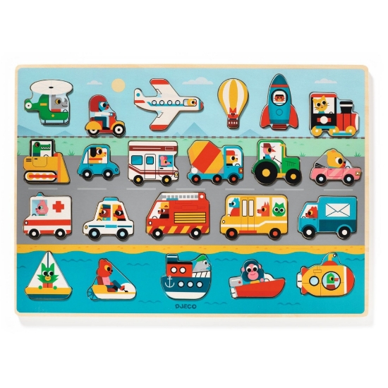 Slika Drvene puzzle - Vozila