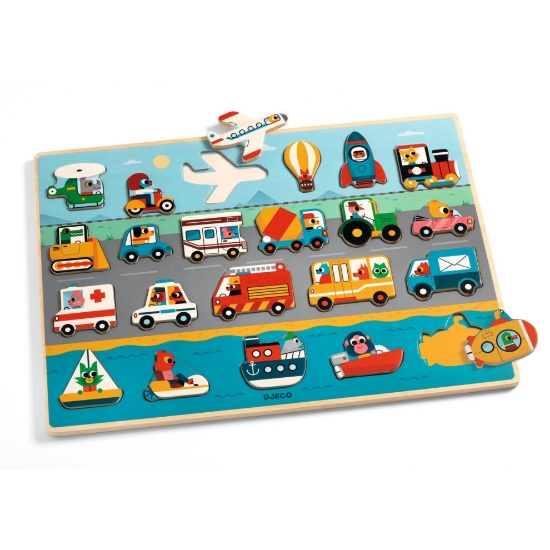 Slika Drvene puzzle - Vozila