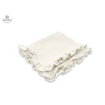 Slika Premium Dekica od pamučnog muslina 135x100 cm s ukrasnim volanom Bež - MimiNu