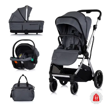 Slika Dječja kolica 3u1 Aurora Charcoal - Chipolino