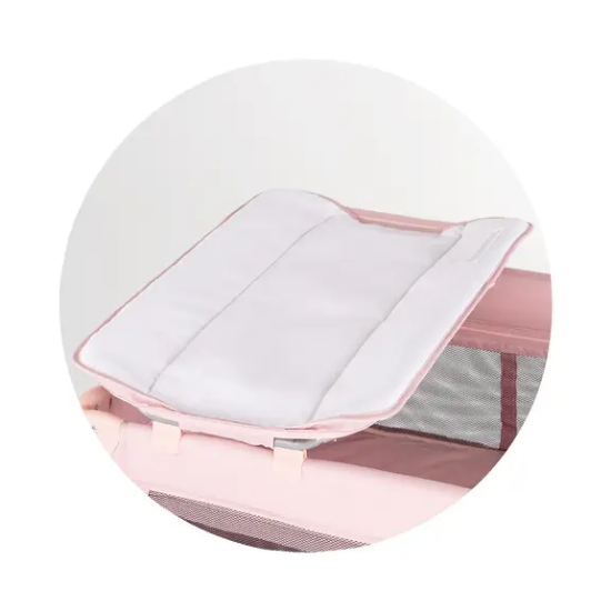 Slika Putni krevetić s podlogom za prematanje Bella Pink Powder - Chipolino