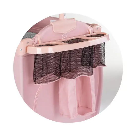 Slika Putni krevetić s podlogom za prematanje Bella Pink Powder - Chipolino