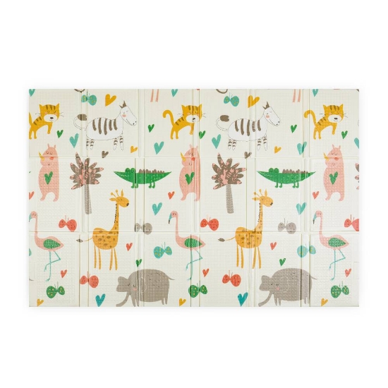 Slika Dvostrana podloga za igru Campy, Animals&amp;Hexagon 130x200 cm PETITE&amp;MARS