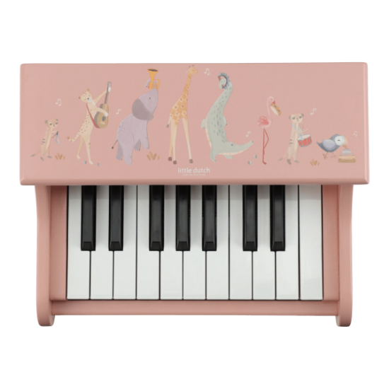 Slika Drveni klavir Safari Friends Pink - Little Dutch