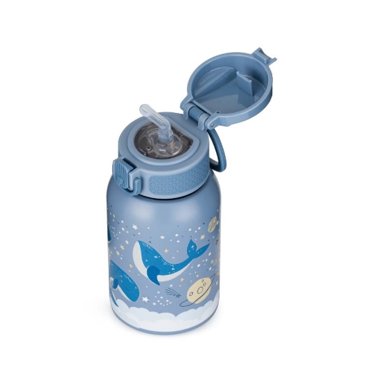 Slika Termo bočica sa slamkom 350 ml, Whale Song 12m+ PETITE&amp;MARS