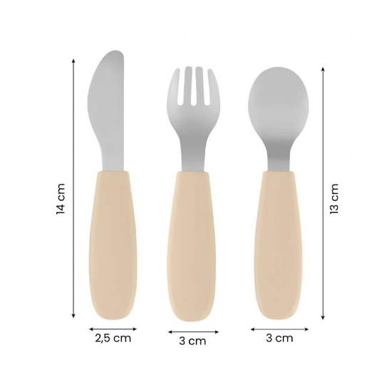 Slika Set pribora za jelo od nehrđajućeg čelika sa silikonskom ručkom 12 m+ Take&amp;Match, Sweet Pea PETITE&amp;MARS