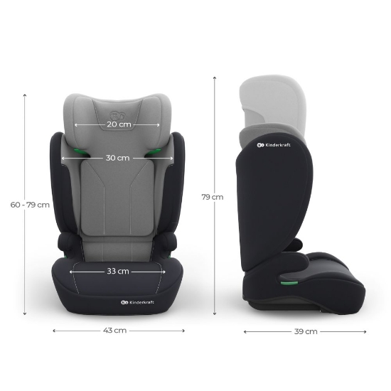Slika Autosjedalica I-Spark 2 Plus i-Size 15-36 kg (100-150 cm) bez Isofix-a, Grey Kinderkraft 