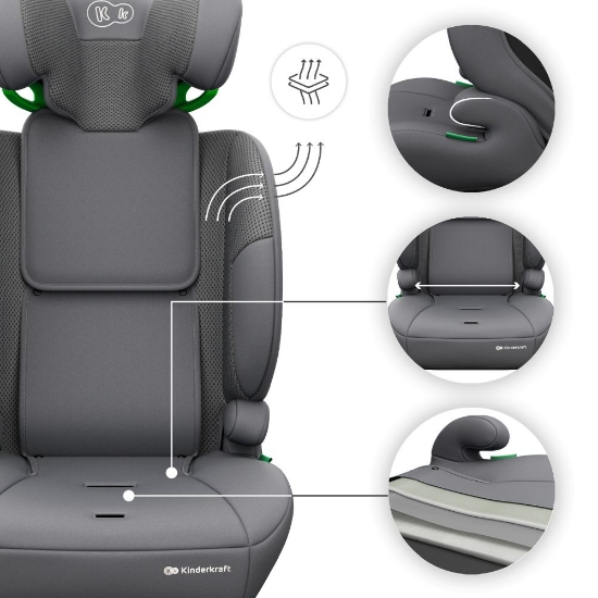 Slika Autosjedalica Comfort Up 2 plus i-Size 9-36 kg (76-150 cm) bez Isofix-a, Grey Kinderkraft 