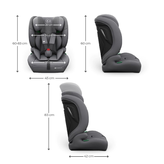 Slika Autosjedalica Comfort Up 2 plus i-Size 9-36 kg (76-150 cm) bez Isofix-a, Grey Kinderkraft 