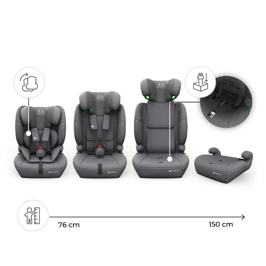 Slika Autosjedalica Comfort Up 2 plus i-Size 9-36 kg (76-150 cm) bez Isofix-a, Grey Kinderkraft 