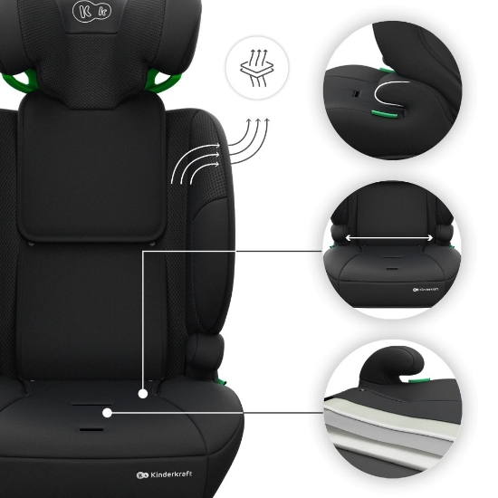 Slika Autosjedalica Comfort Up 2 plus i-Size 9-36 kg (76-150 cm) bez Isofix-a, Black Kinderkraft 