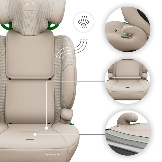 Slika Autosjedalica Comfort Up 2 plus i-Size 9-36 kg (76-150 cm) bez Isofix-a, Beige Kinderkraft 