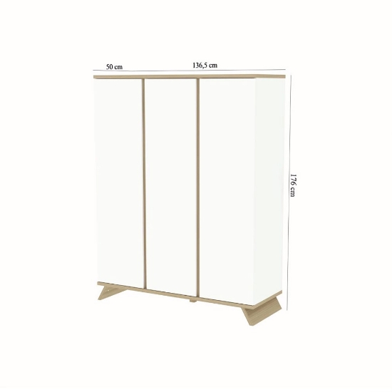 Slika Sienna XL ormar s 3 vrata, White Faktum 