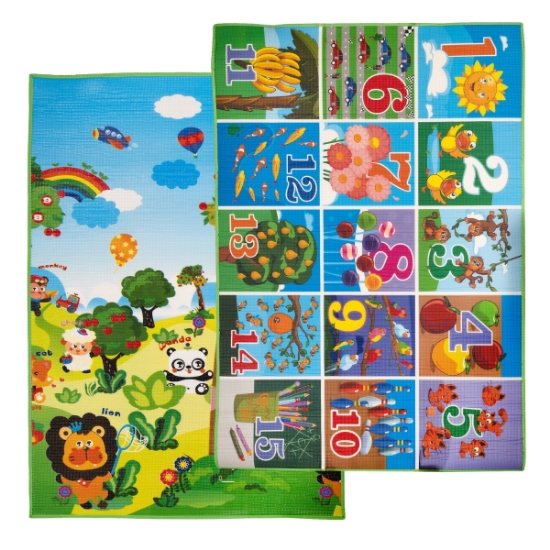 Slika Edukativna podloga XXL, dvostrana 120x180 cm - Životinje/Brojevi Bertonne 