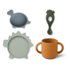 Slika Silikonski set za jelo plavi Vivi Dino Liewood