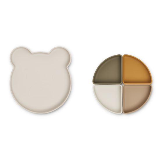 Slika Silikonski tanjur sa pregradama Arne Mr Bear Sandy Liewood