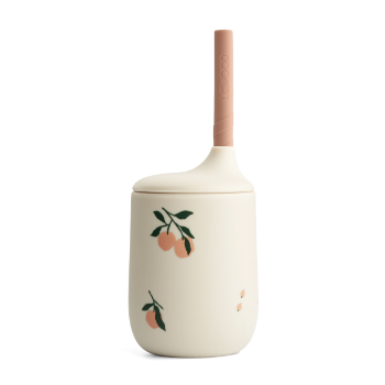 Slika Čaša sa slamkom 230ml Peach Liewood