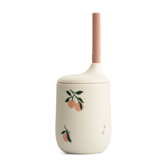 Slika Čaša sa slamkom 230ml Peach Liewood