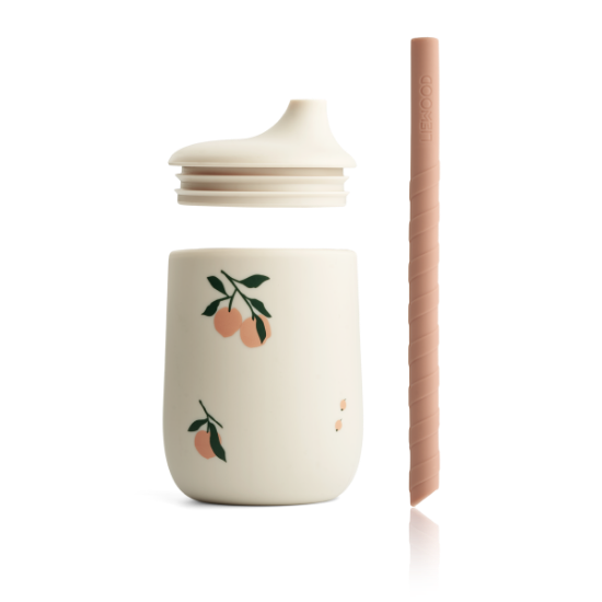 Slika Čaša sa slamkom 230ml Peach Liewood