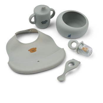 Slika Set za hranjenje Mileah Baby Dove blue Liewood