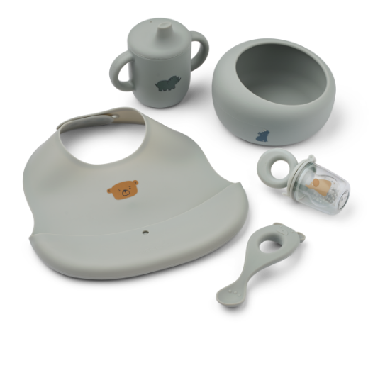 Slika Set za hranjenje Mileah Baby Dove blue Liewood