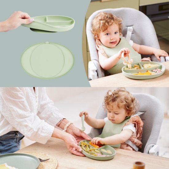Slika Tanjur Divided s pretincima - Green Babymoov 