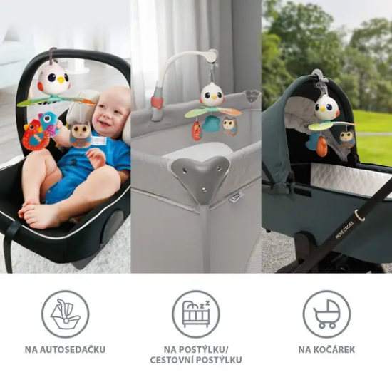 Slika Glazbeni vrtuljak za krevetić Multi 3 u 1 – Birds Zopa 