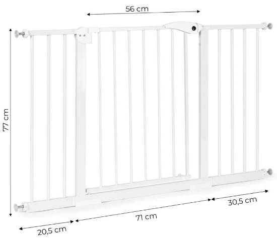 Slika Zaštitna ograda 74-132 cm, White Ecotoys 