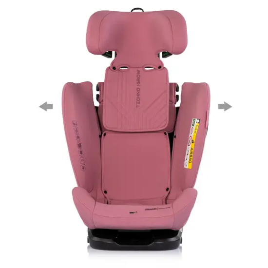 Slika Autosjedalica i-Size 40–150 cm ISOFIX 360° Techno iGROW Powder Pink - Chipolino