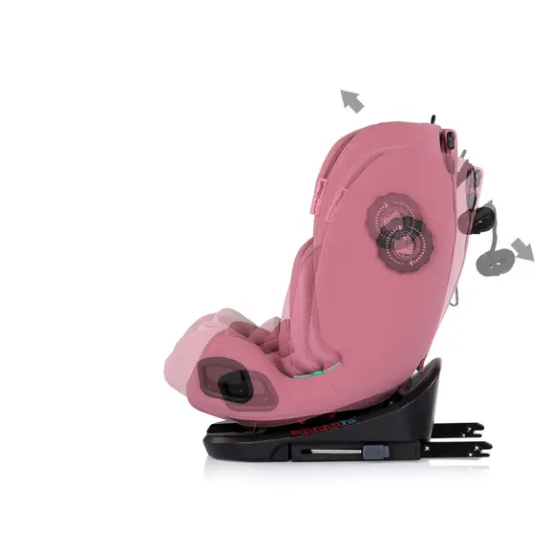 Slika Autosjedalica i-Size 40–150 cm ISOFIX 360° Techno iGROW Powder Pink - Chipolino
