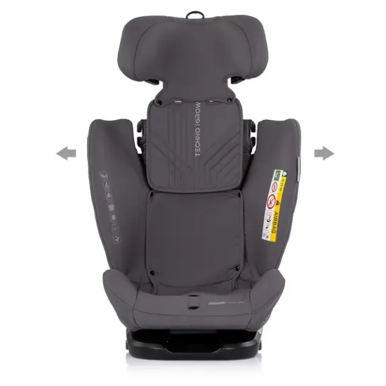 Slika Autosjedalica i-Size 40–150 cm ISOFIX 360° Techno iGROW Charcoal - Chipolino