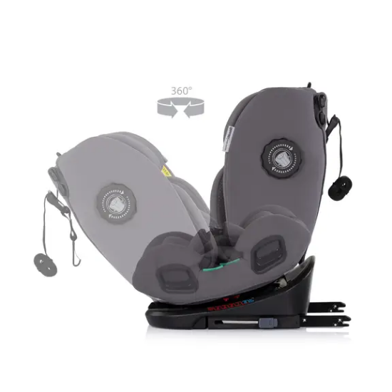 Slika Autosjedalica i-Size 40–150 cm ISOFIX 360° Techno iGROW Charcoal - Chipolino