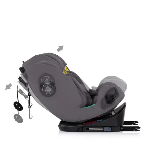 Slika Autosjedalica i-Size 40–150 cm ISOFIX 360° Techno iGROW Charcoal - Chipolino
