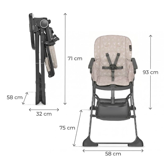 Slika Kinderkraft hranilica FOLDEE, bež