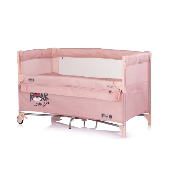 Slika Putni krevetić RELAX Tiger sa spuštajućom bočnom stranicom Pink Powder - Chipolino