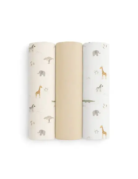 Slika Set tetra pelena Savanna – 3 kom (80 × 80 cm) - Interbaby