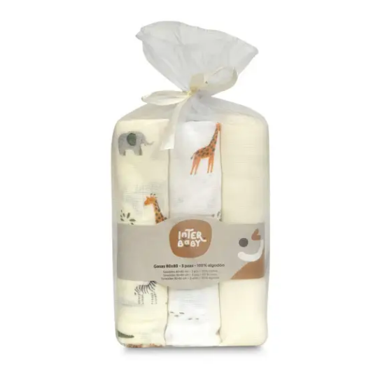 Slika Set tetra pelena Savanna – 3 kom (80 × 80 cm) - Interbaby
