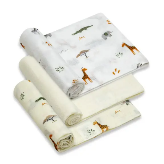 Slika Set tetra pelena Savanna – 3 kom (80 × 80 cm) - Interbaby