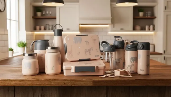 Slika Lunch Box 1330 ml – kutija za obrok s više pretinaca i priborom za jelo Safari Zopa 