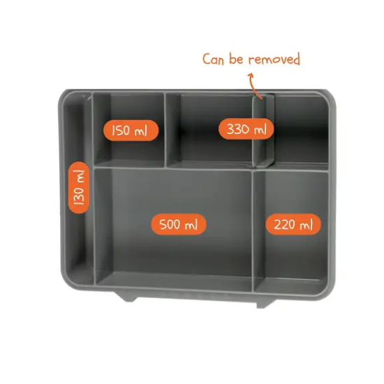 Slika Lunch Box 1330 ml – kutija za obrok s više pretinaca i priborom za jelo Dino Zopa 