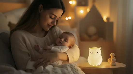 Slika Zopa silikonska LED noćna lampica s glazbom – veličina L Owl