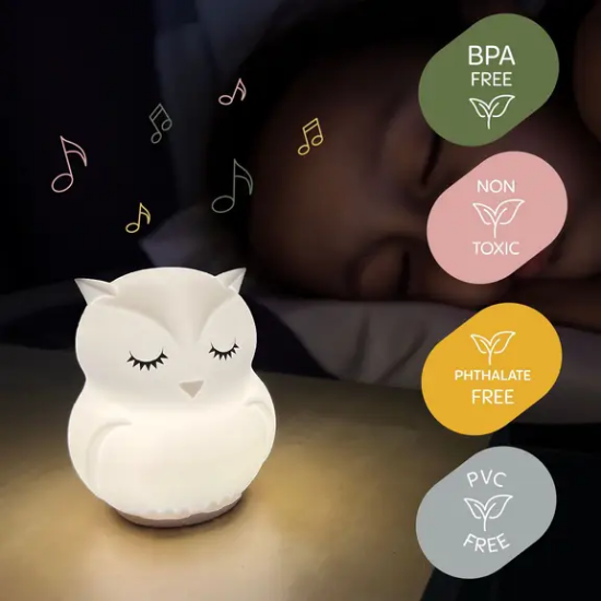 Slika Zopa silikonska LED noćna lampica s glazbom – veličina L Owl